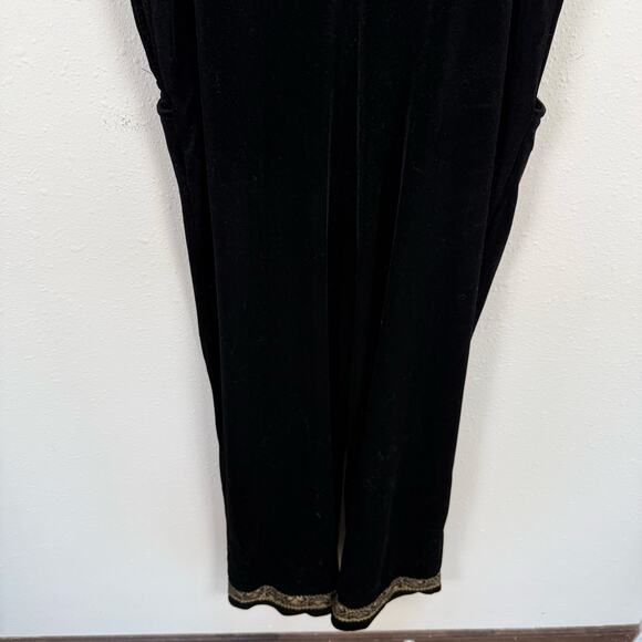 Coldwater Creek Women Velour Overalls Size MP Whimsigoth Boho 90s Indie Grunge - Picture 7 of 9